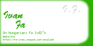 ivan fa business card